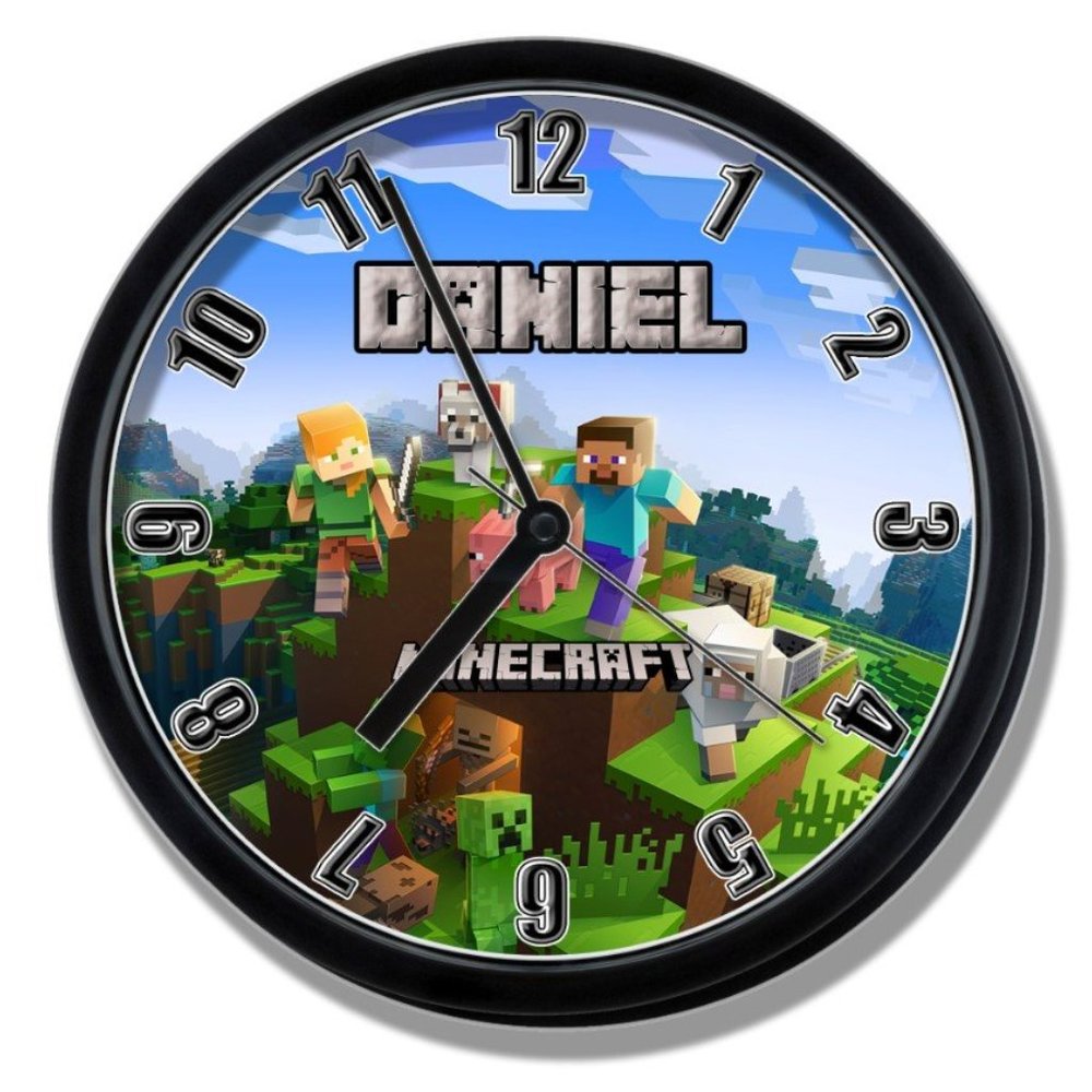 Minecraft Clock With YOUR NAME Minecraft the game wall Clock NEW